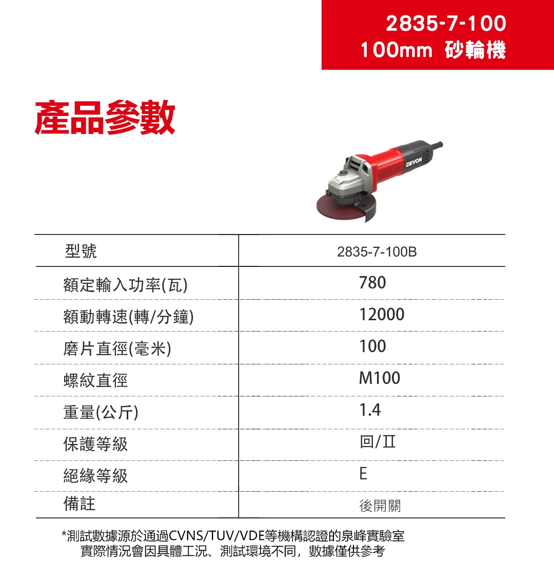 2835-7-100B 後開關 100mm 砂輪機