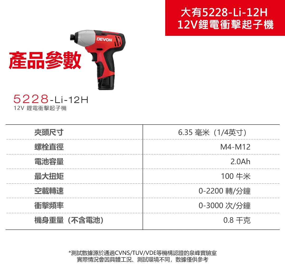 5228-Li-12H 12V鋰電衝擊起子機