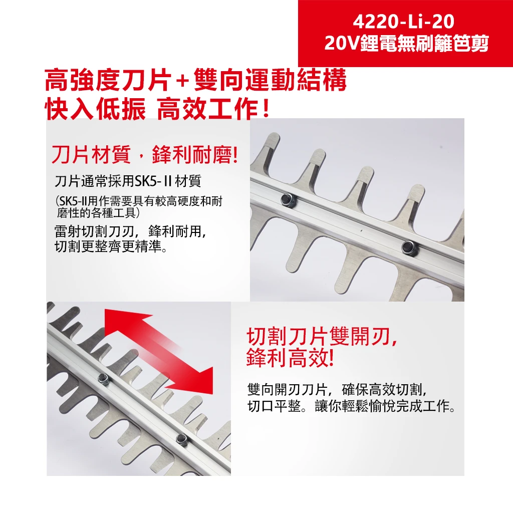4220-Li-20 20V鋰電無刷籬笆剪