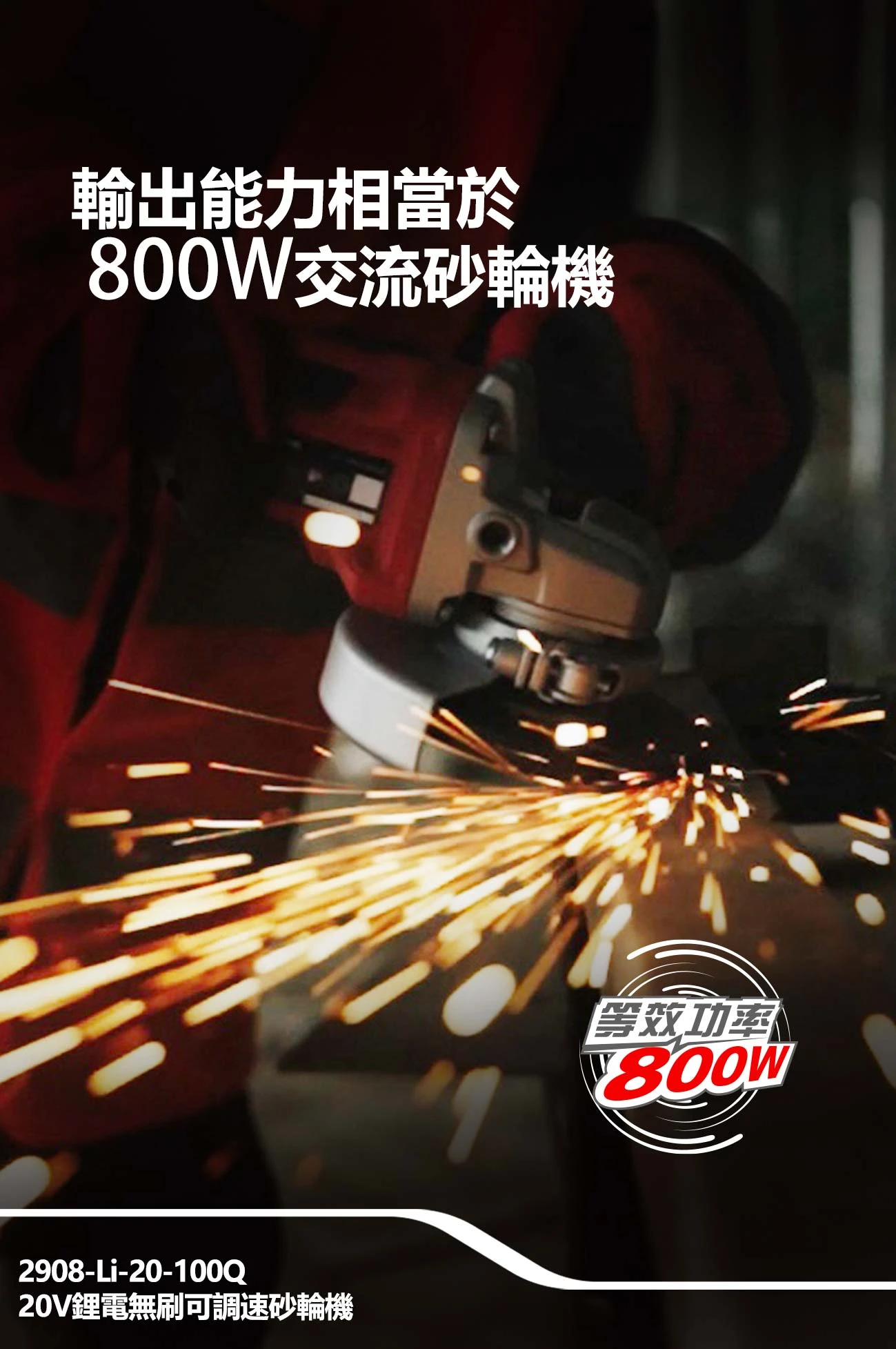 2908-Li-20-100Q 20V鋰電無刷可調速砂輪機
