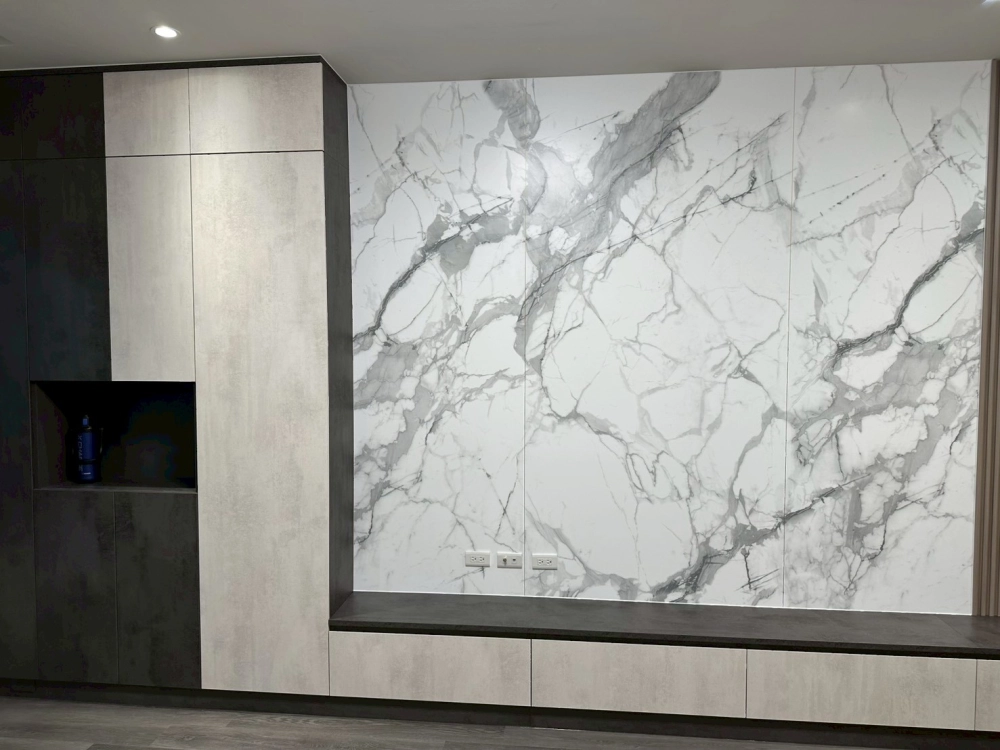 電視牆岩板施作