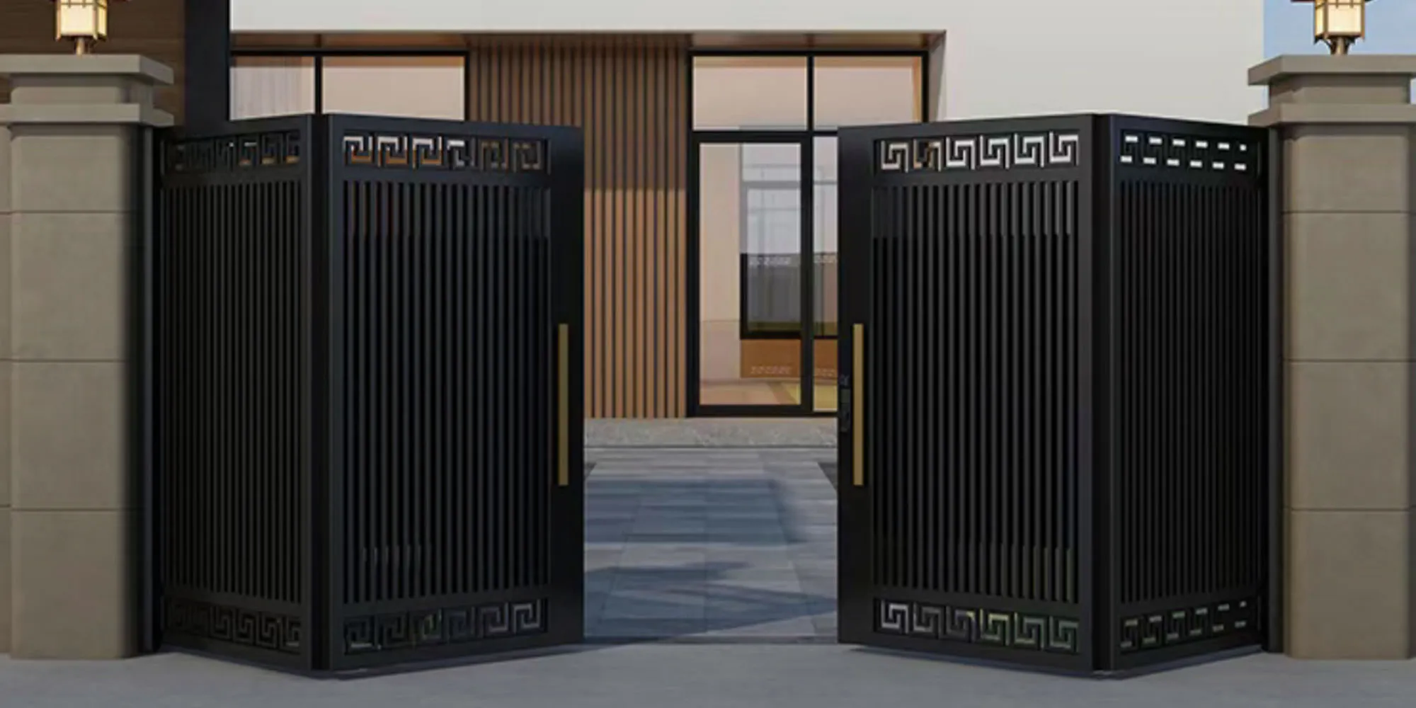 台中不銹鋼對開大門｜客製化不銹鋼門工程｜億和鍛造