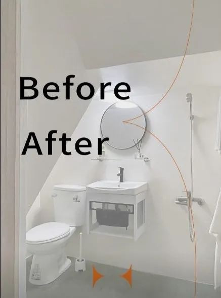 梯下廁所 變身小清新｜台中老屋改造｜中區老屋改造