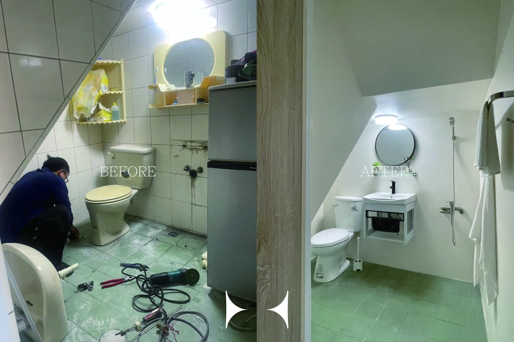 梯下浴廁、起居空間翻新                                                                                         