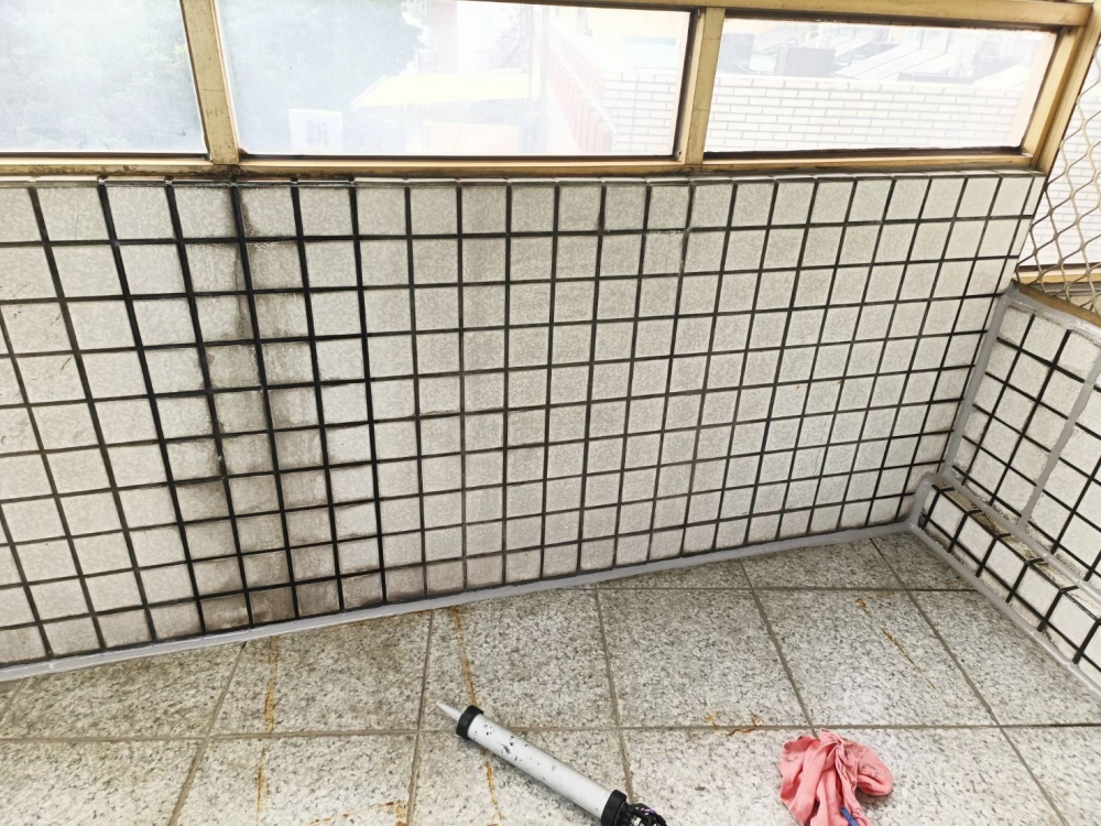 雲林縣斗六市公寓｜磁磚滲水｜矽利康割除｜填縫透明防水漆處理