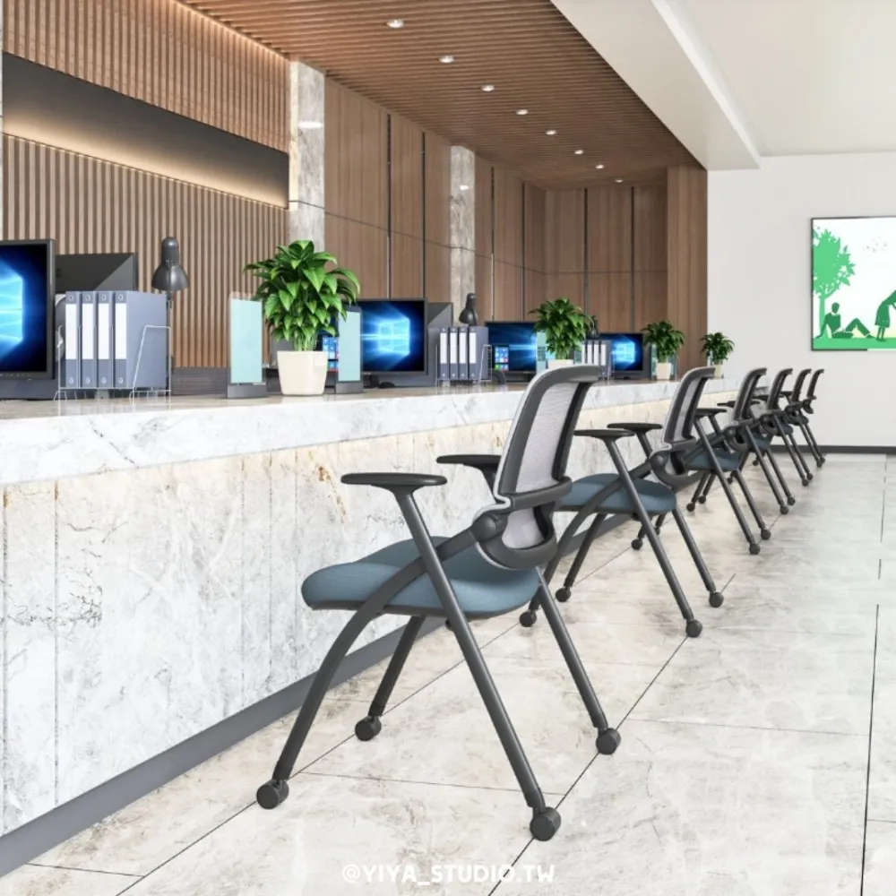 【工作椅】培訓椅_雙背設計 摺疊省地