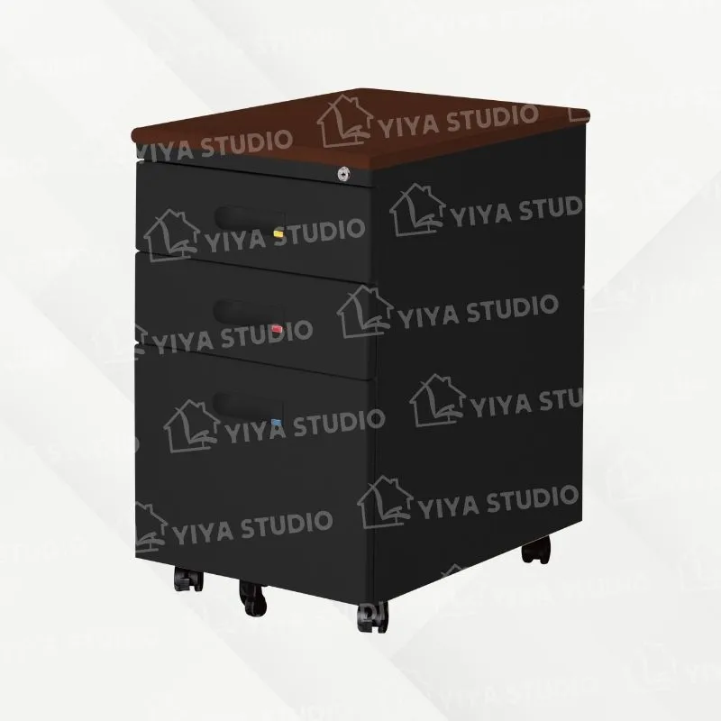 【活動櫃】胡桃木紋面板基本型-黑