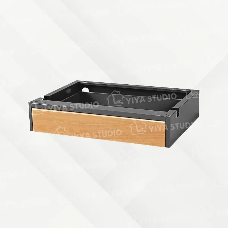 【中抽】木紋鐵中抽-鐵灰