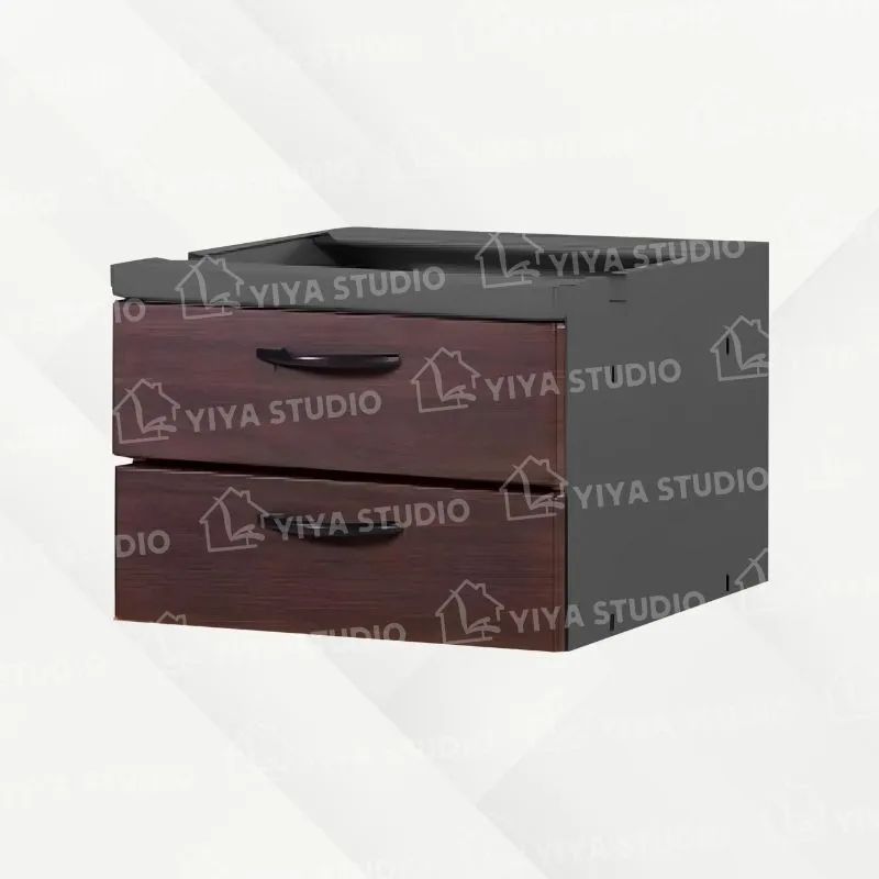 【吊櫃】胡桃木紋基本型-鐵灰-二屜