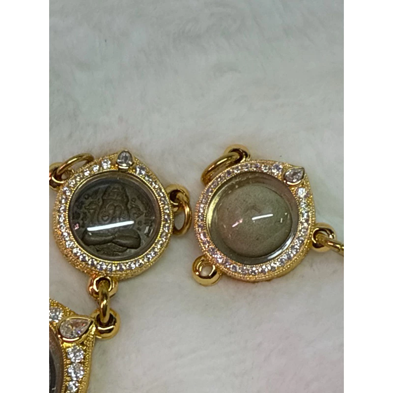 佛牌殼 滿鑽鈦金鈦白金三環專用殼20*20mm