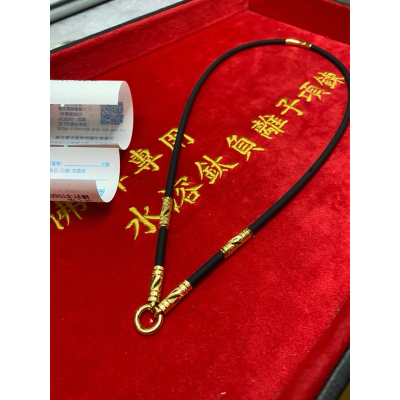 佛牌項鍊 水溶鈦負離子泰式竹節雕花+圓勾釦快拆