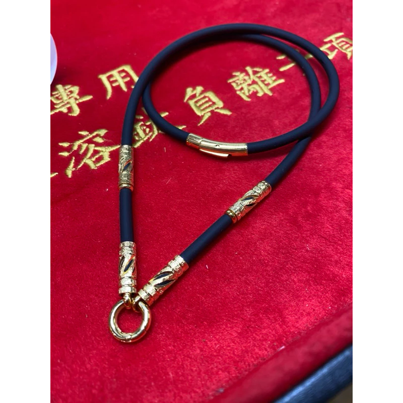 佛牌項鍊 水溶鈦負離子泰式竹節雕花+圓勾釦快拆