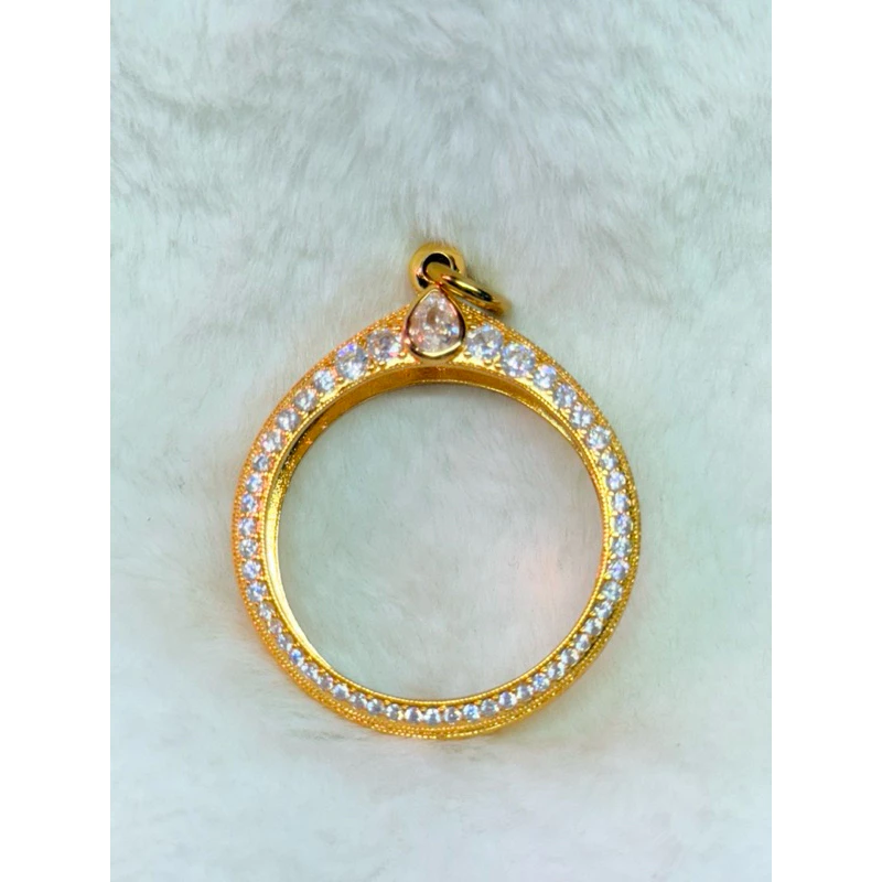 佛牌殼 滿鑽鈦金開合殼內框33*33mm