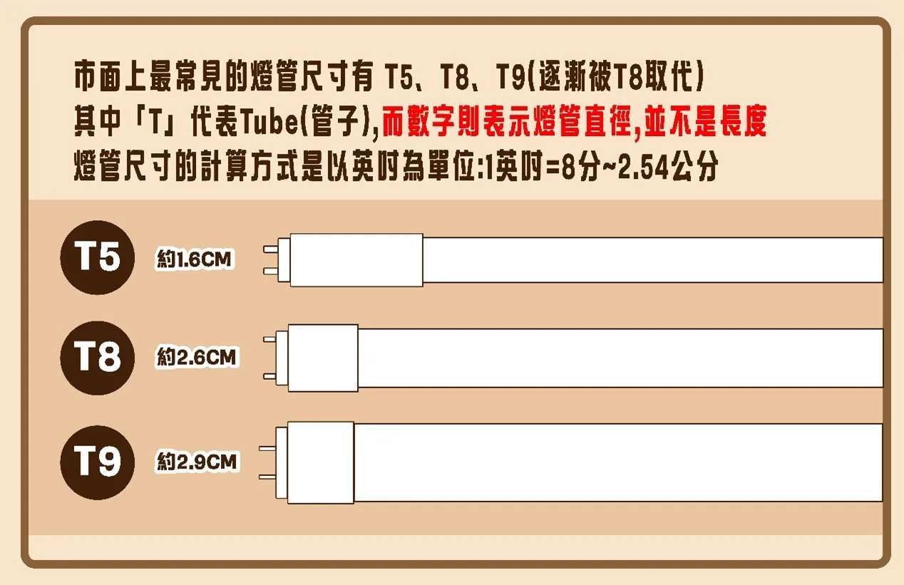 燈管更換不困難：常見尺寸與規格一次看懂