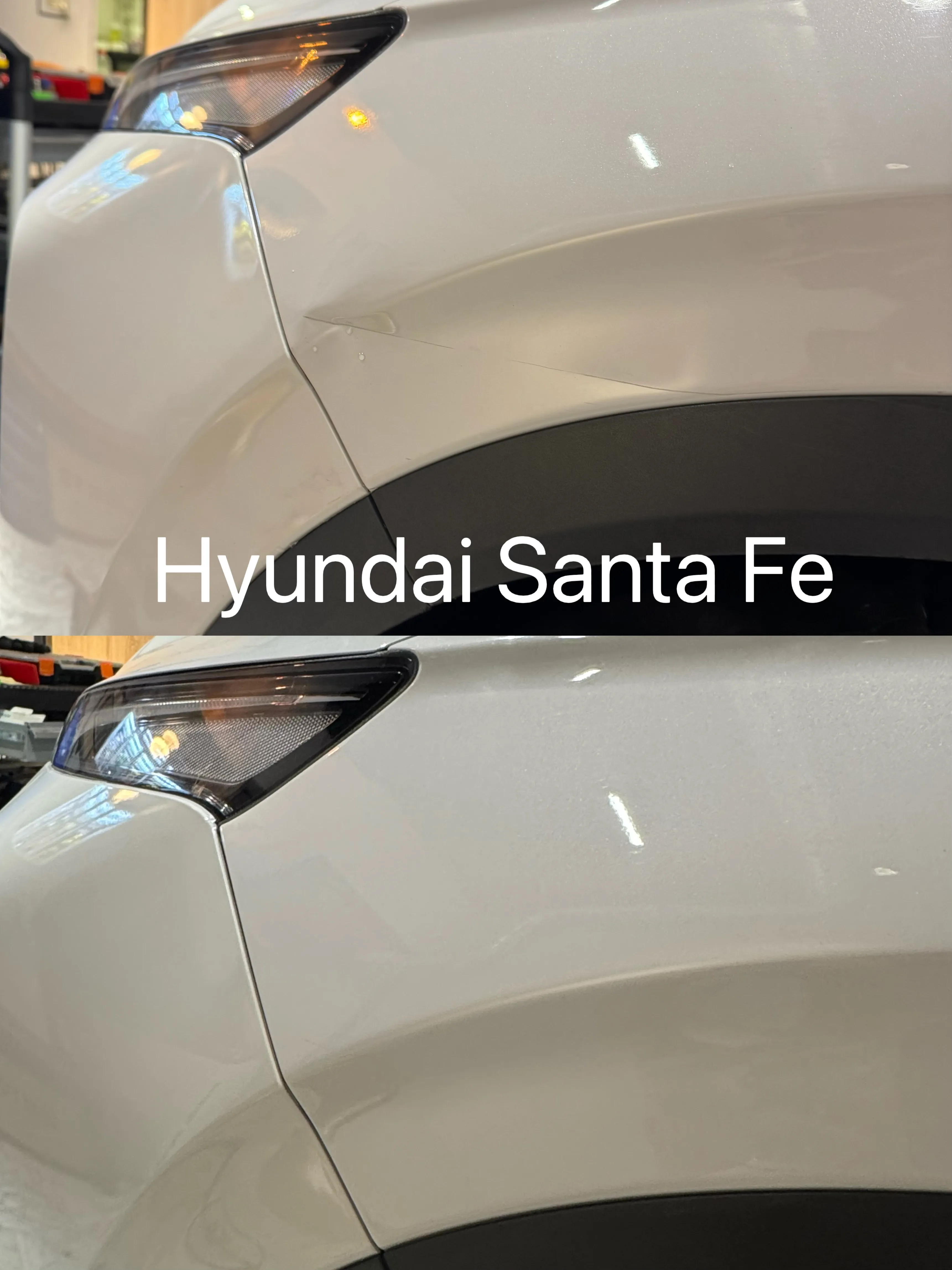 Hyundai Santa Fe 前葉子板凹痕修復 ｜台北凹痕修復 ｜板金烤漆