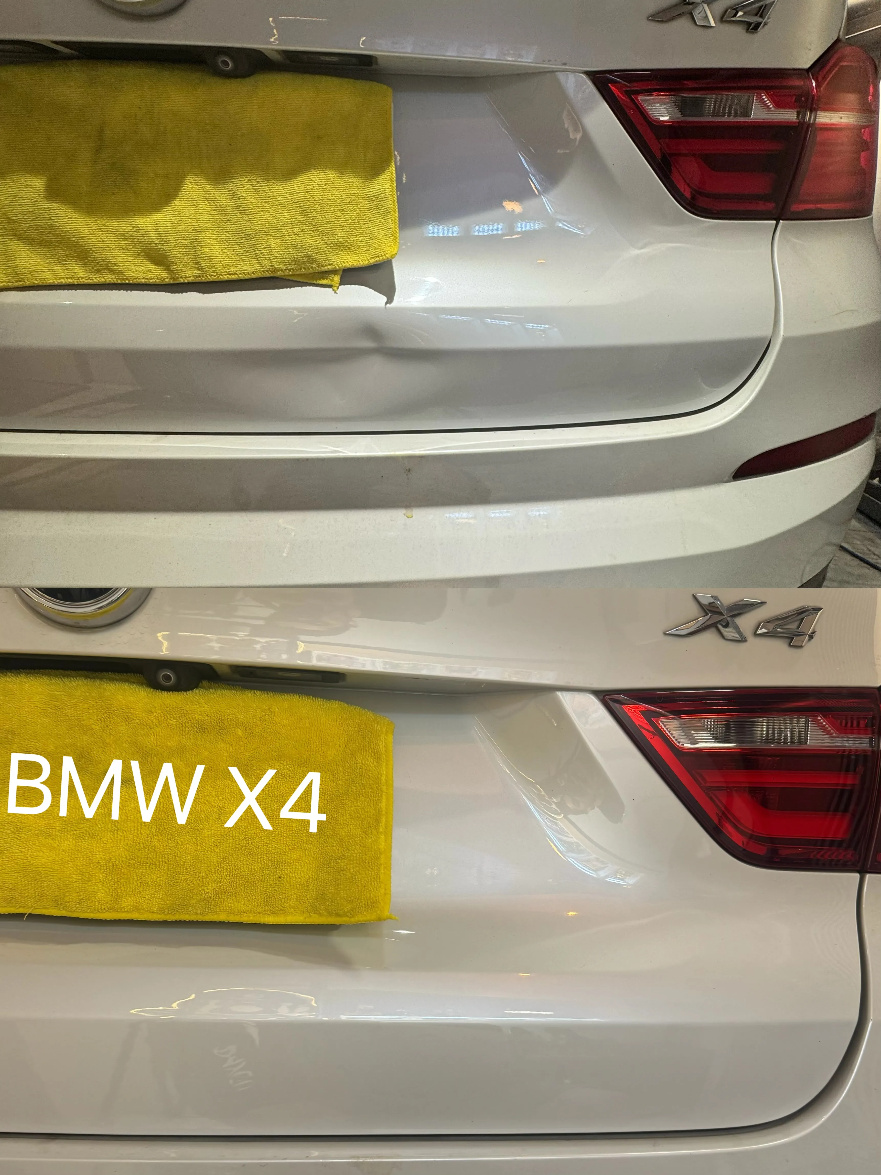 BMW X4 後箱蓋 凹痕修復｜台北汽車凹痕修復｜大面積凹痕修復