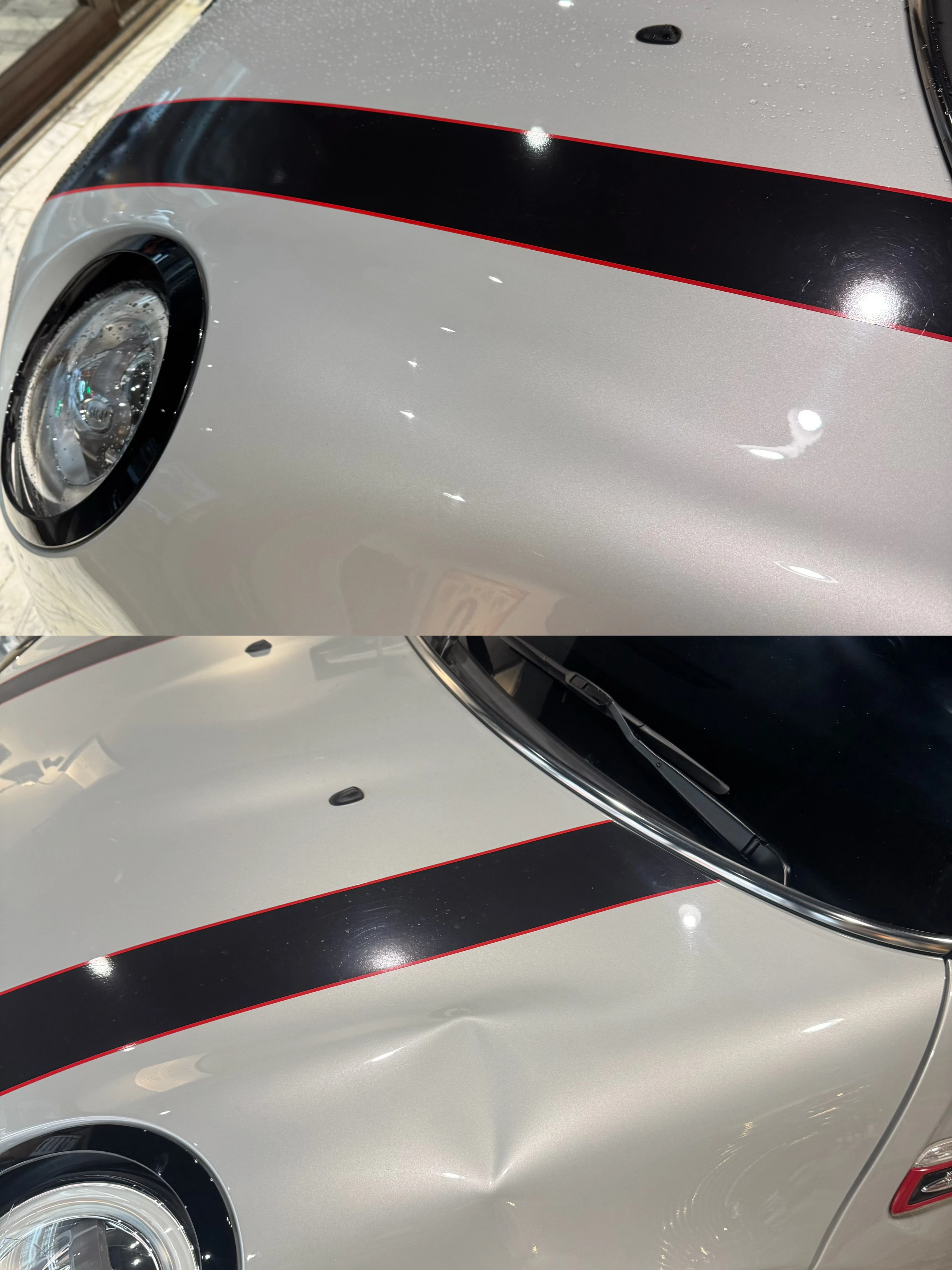 Mini cooper 引擎蓋凹痕修復｜新莊凹痕修復｜台北凹痕修復