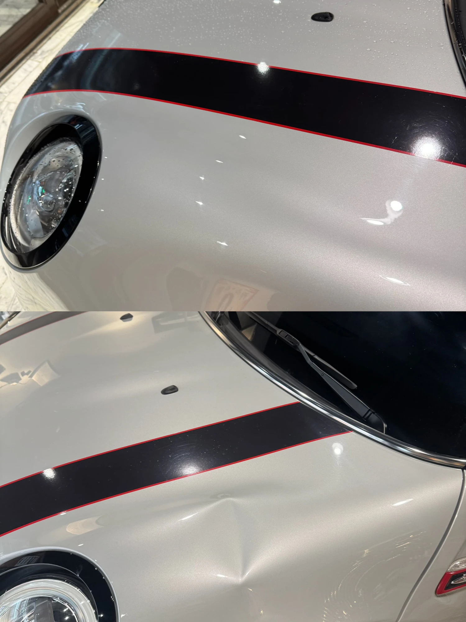 Mini cooper 引擎蓋凹痕