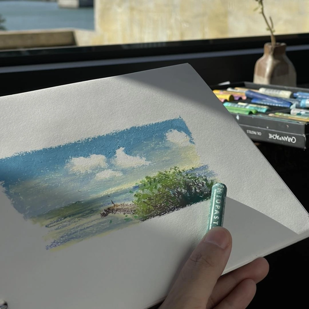 油性粉彩油畫