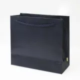 斜格紋美術紙袋 藍 100個