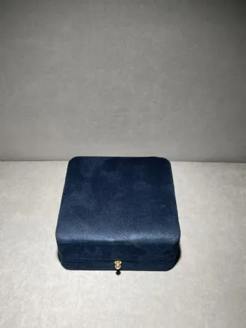 佛羅倫斯麂皮項鍊盒 藍 (大)