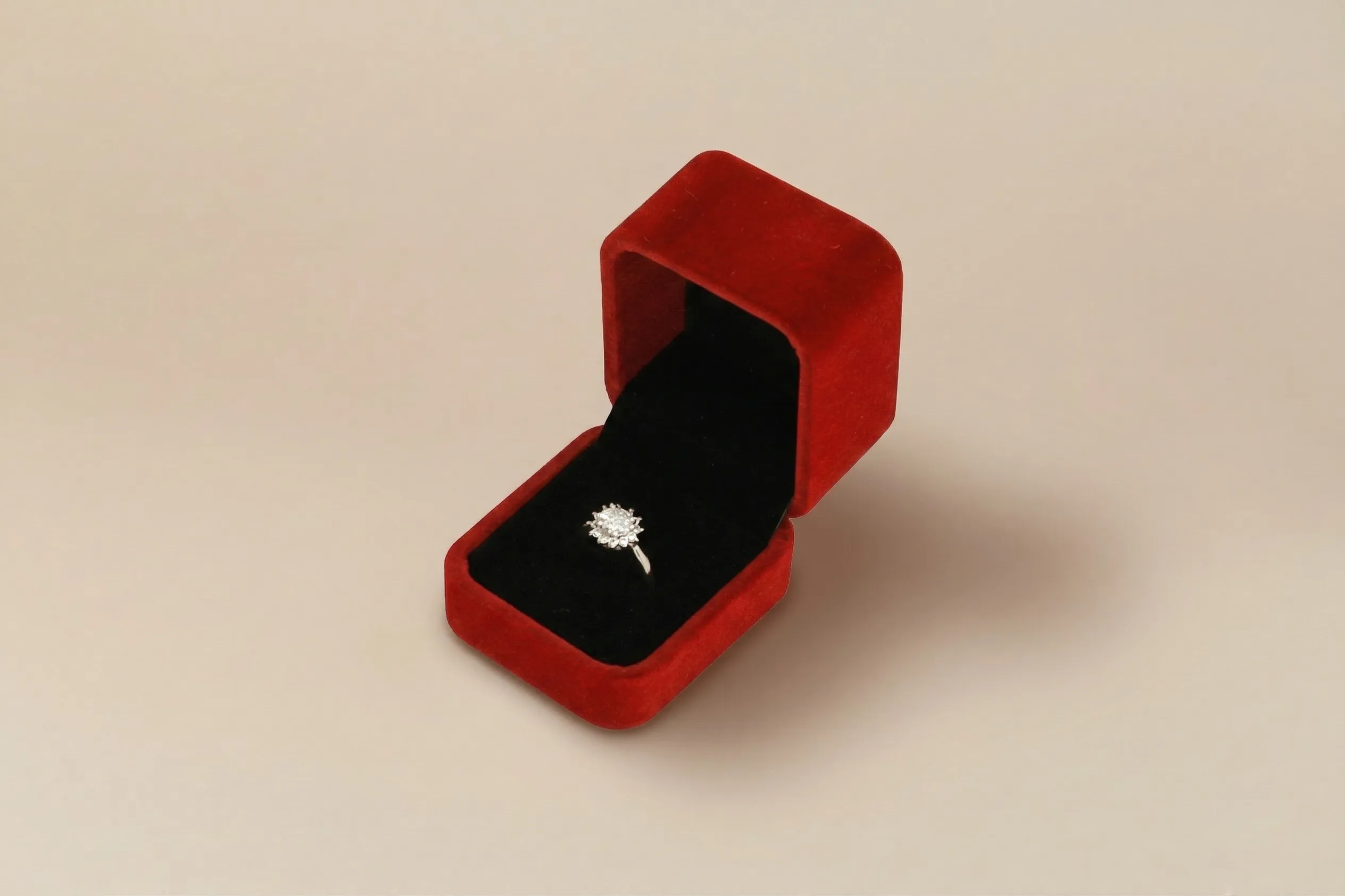 方形絨布戒指盒