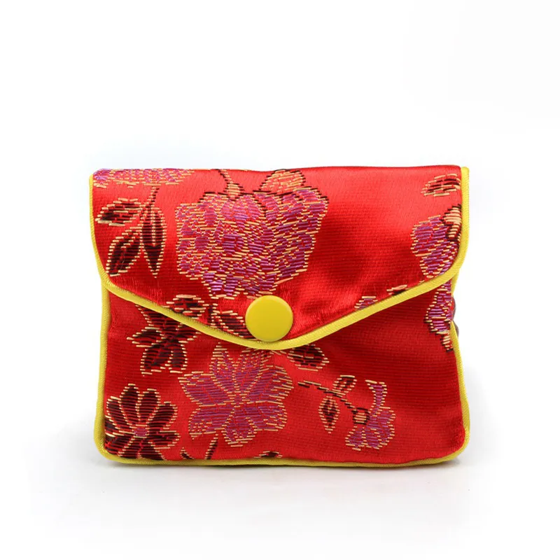 繡花拉鍊鈕扣袋 (小)