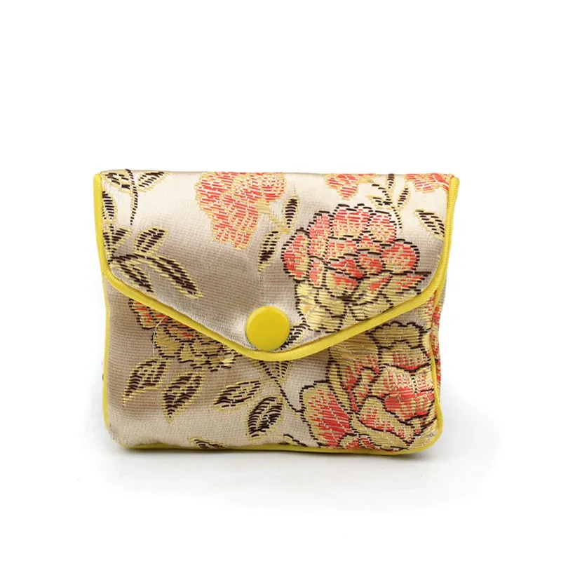 繡花拉鍊鈕扣袋 (小)