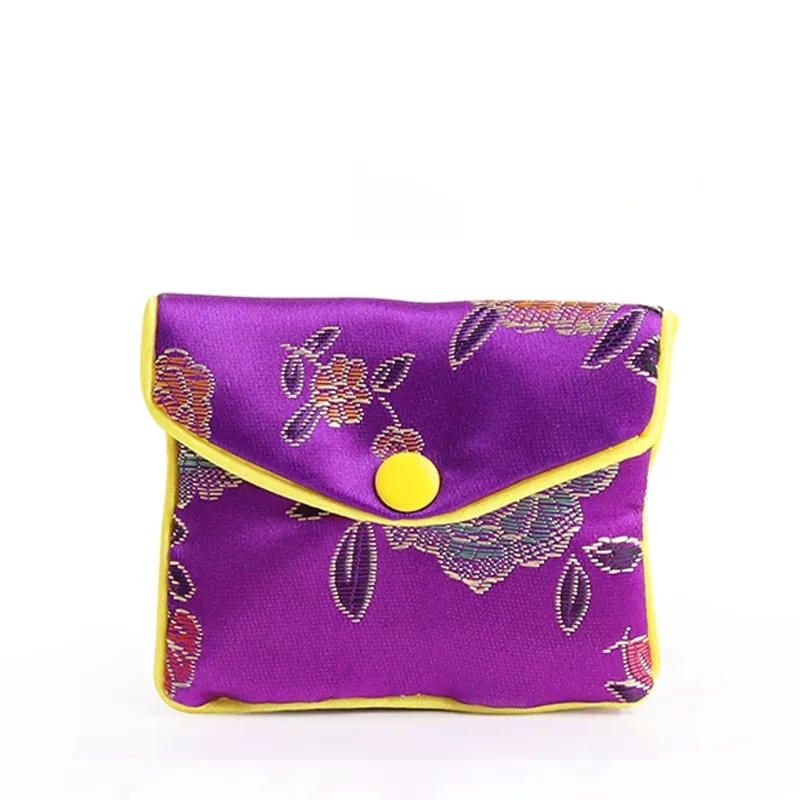 繡花拉鍊鈕扣袋 (小)