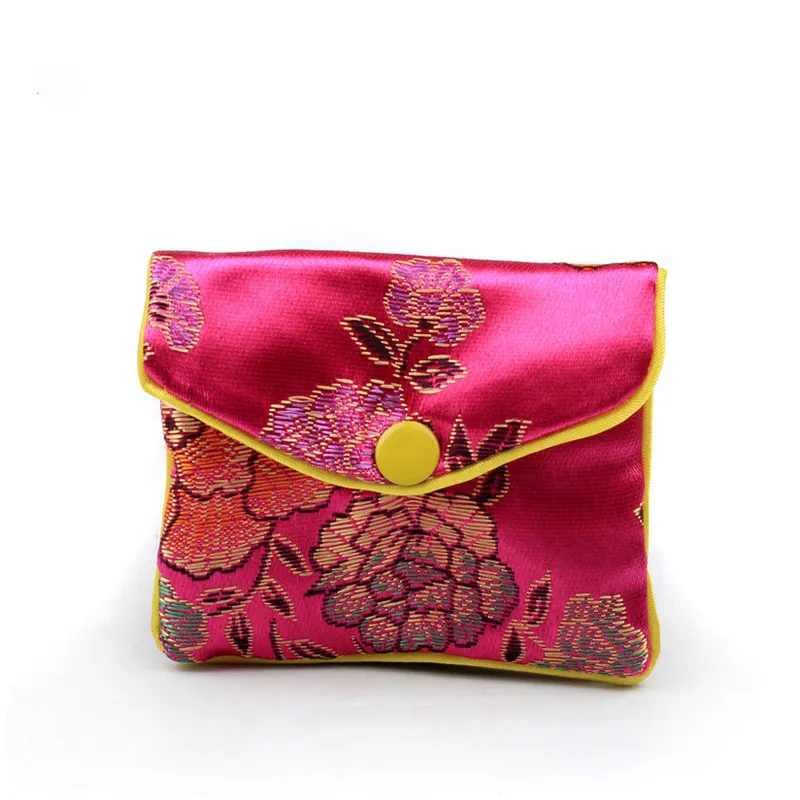 繡花拉鍊鈕扣袋 (小)