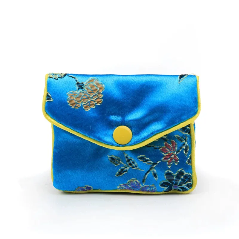 繡花拉鍊鈕扣袋 (小)