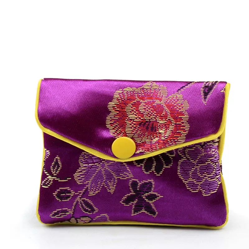 繡花拉鍊鈕扣袋 (中)