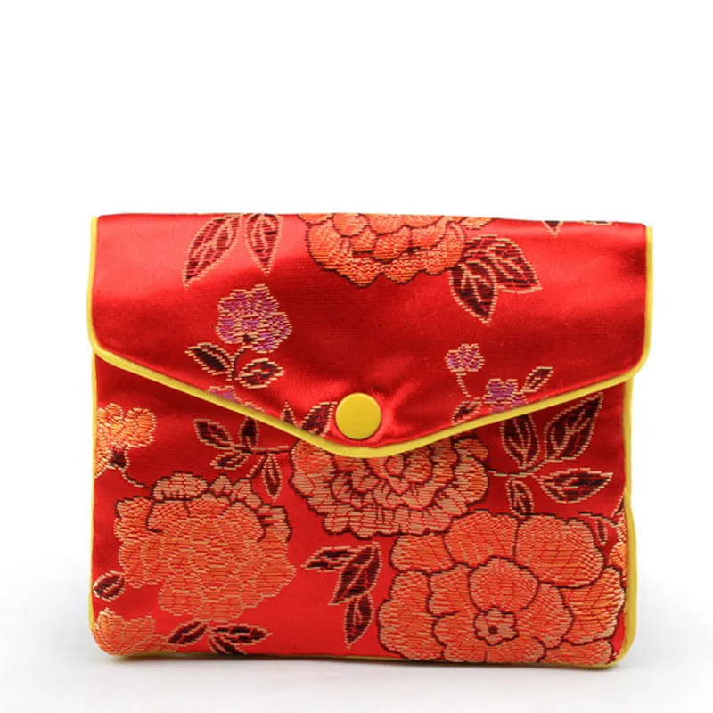 繡花拉鍊鈕扣袋 (大)