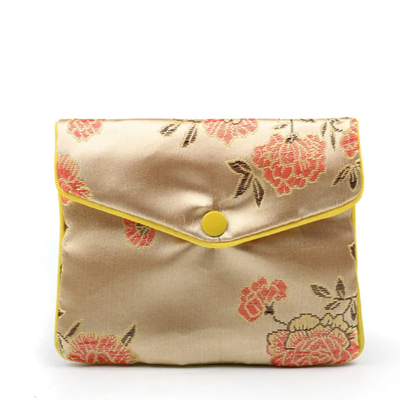 繡花拉鍊鈕扣袋 (大)