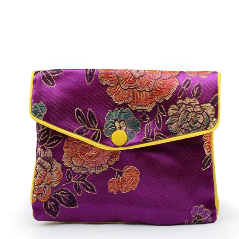 繡花拉鍊鈕扣袋 (大)