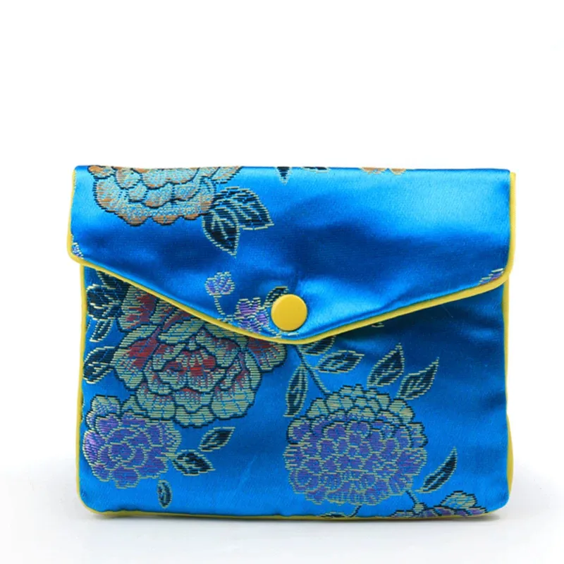 繡花拉鍊鈕扣袋 (大)