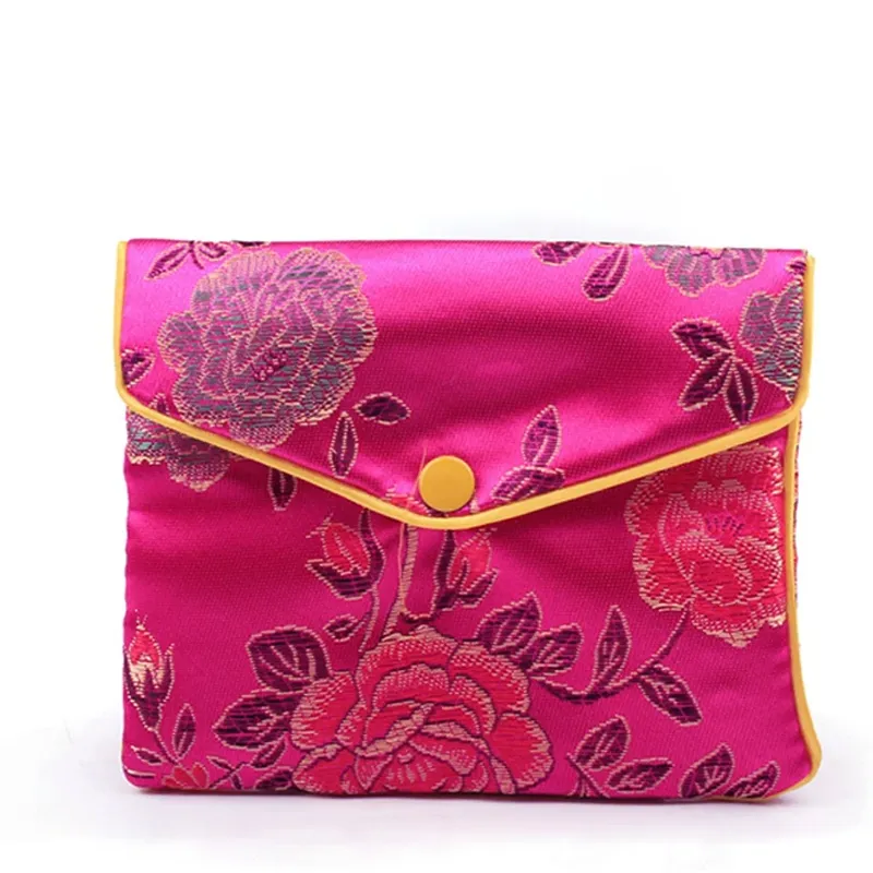 繡花拉鍊鈕扣袋 (大)