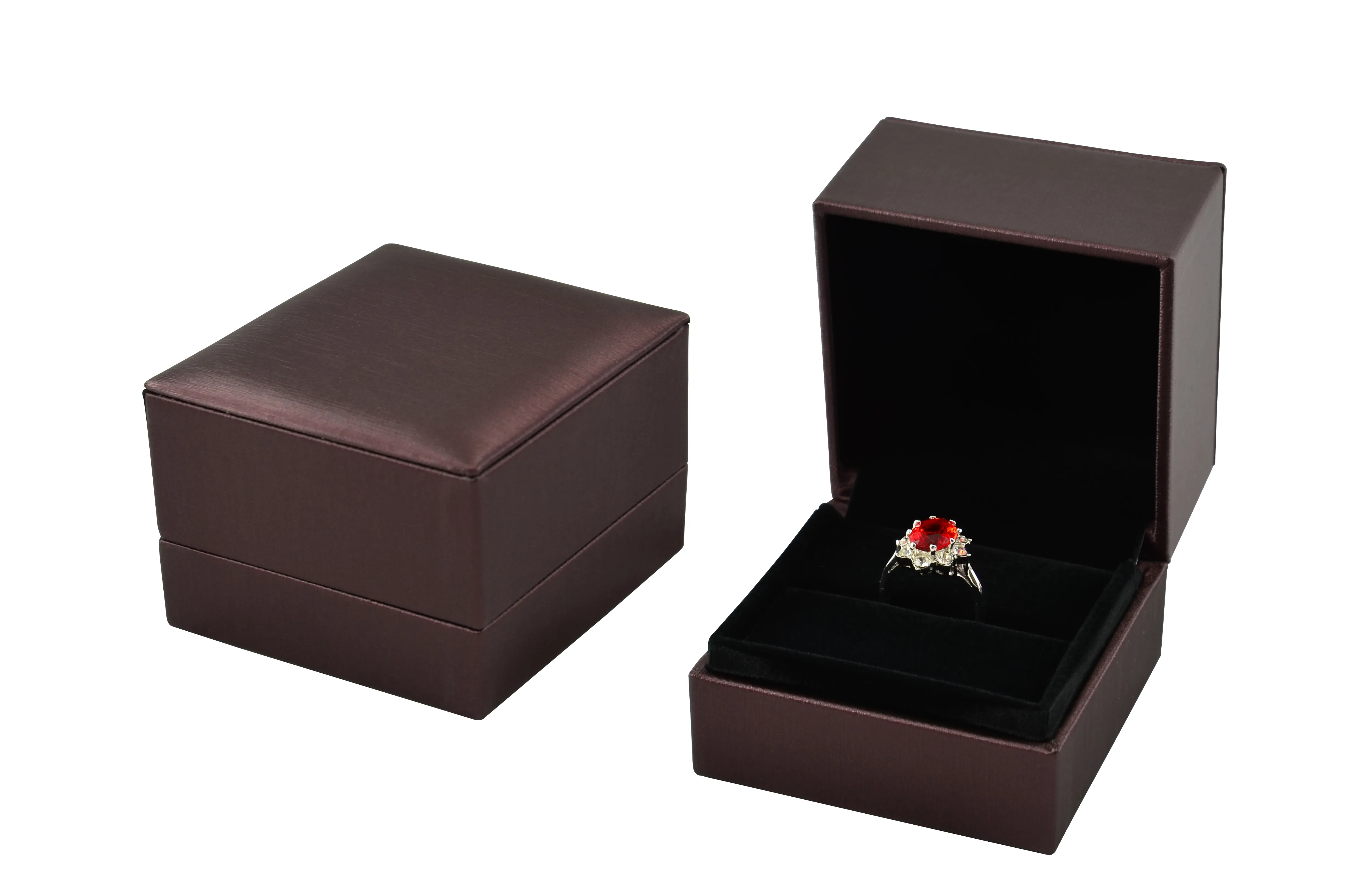 幻彩唯一戒耳墜三用盒 咖啡(內黑)