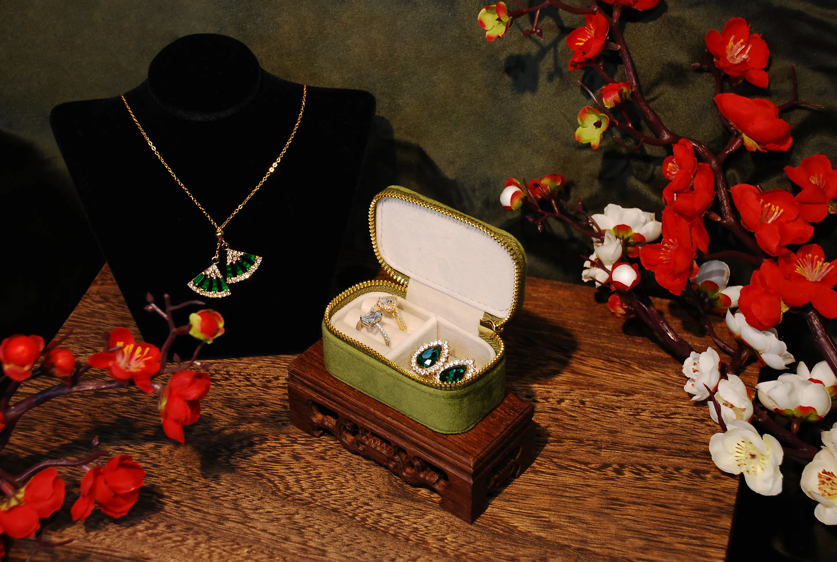 小長方拉鍊包 抹茶色