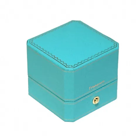 (缺貨)歐式八角燙金對戒盒 綠
