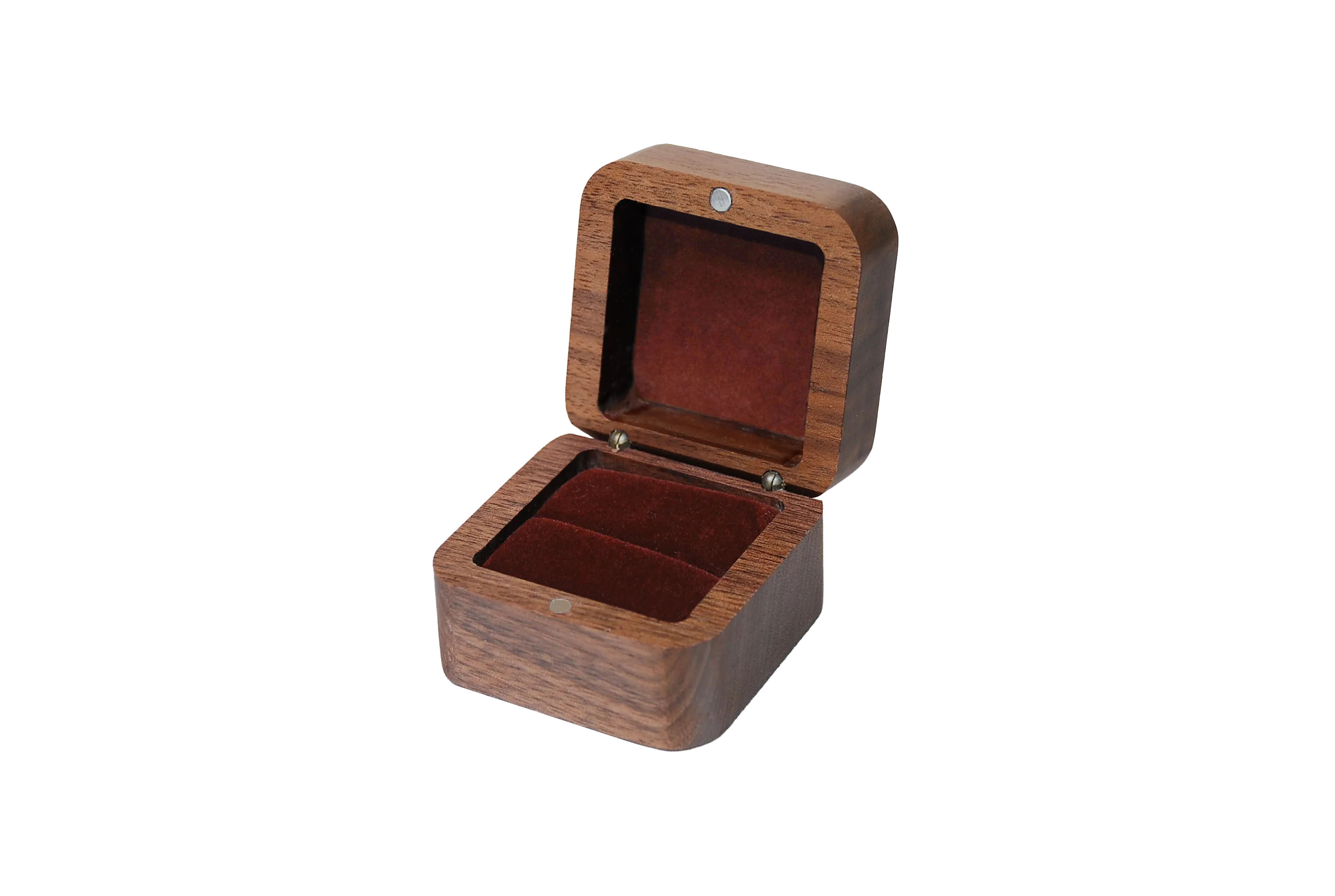 實木方型北美胡桃單戒盒