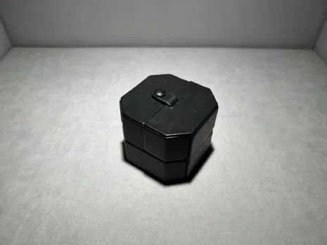 真羊皮雙開戒指盒
