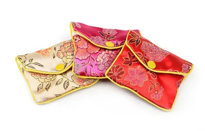 繡花拉鍊鈕扣袋 (小)