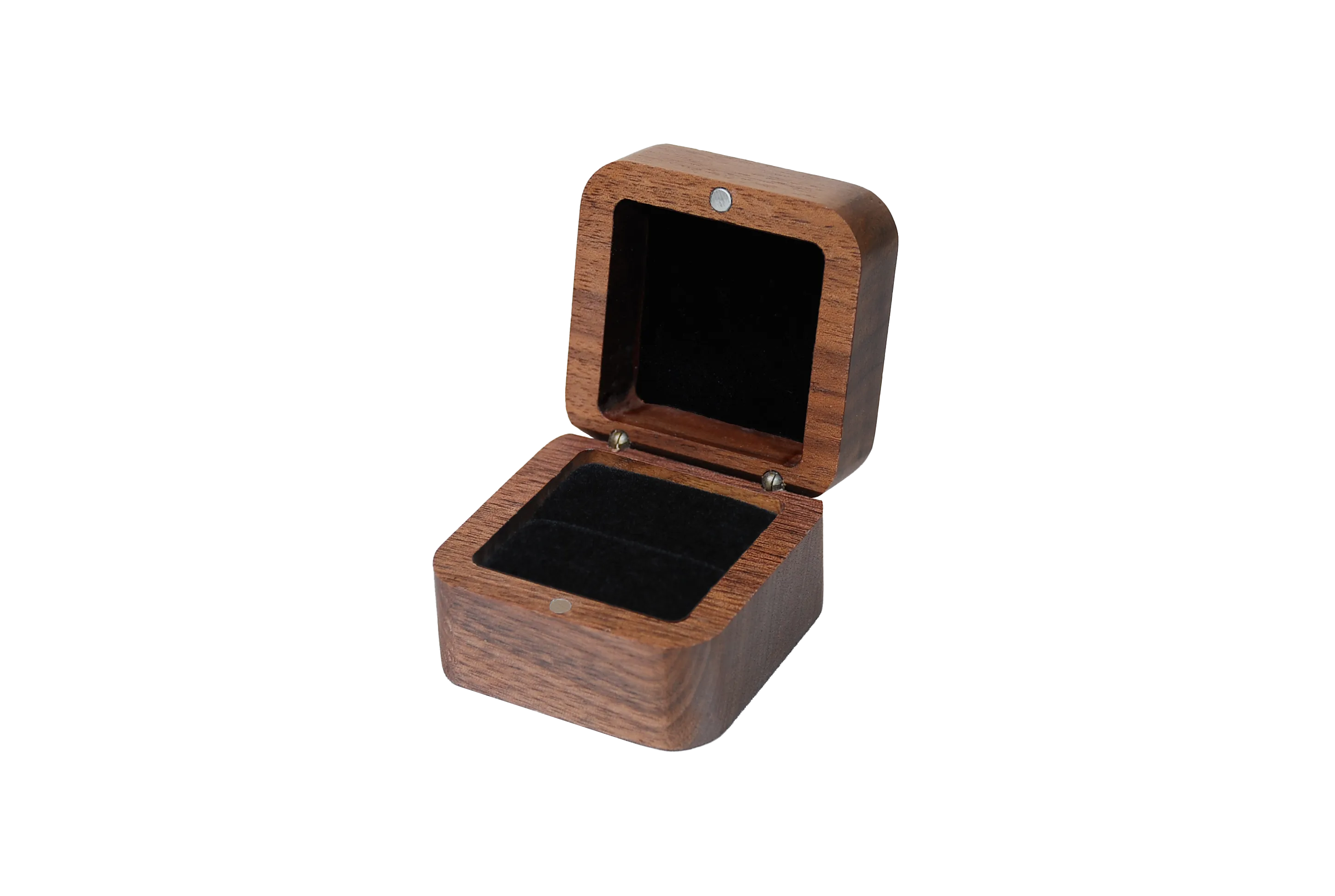 實木方型北美胡桃單戒盒
