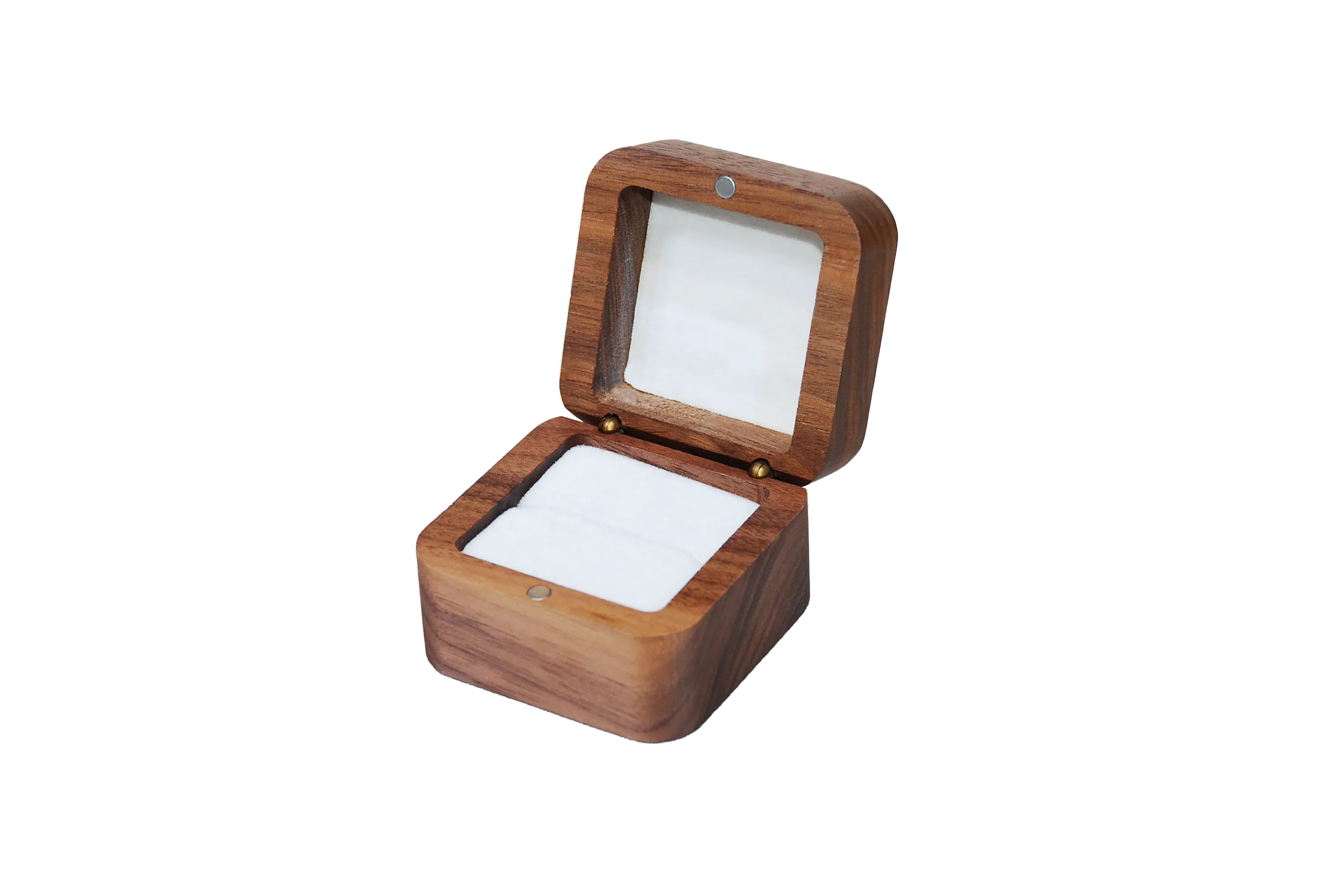 實木方型北美胡桃單戒盒