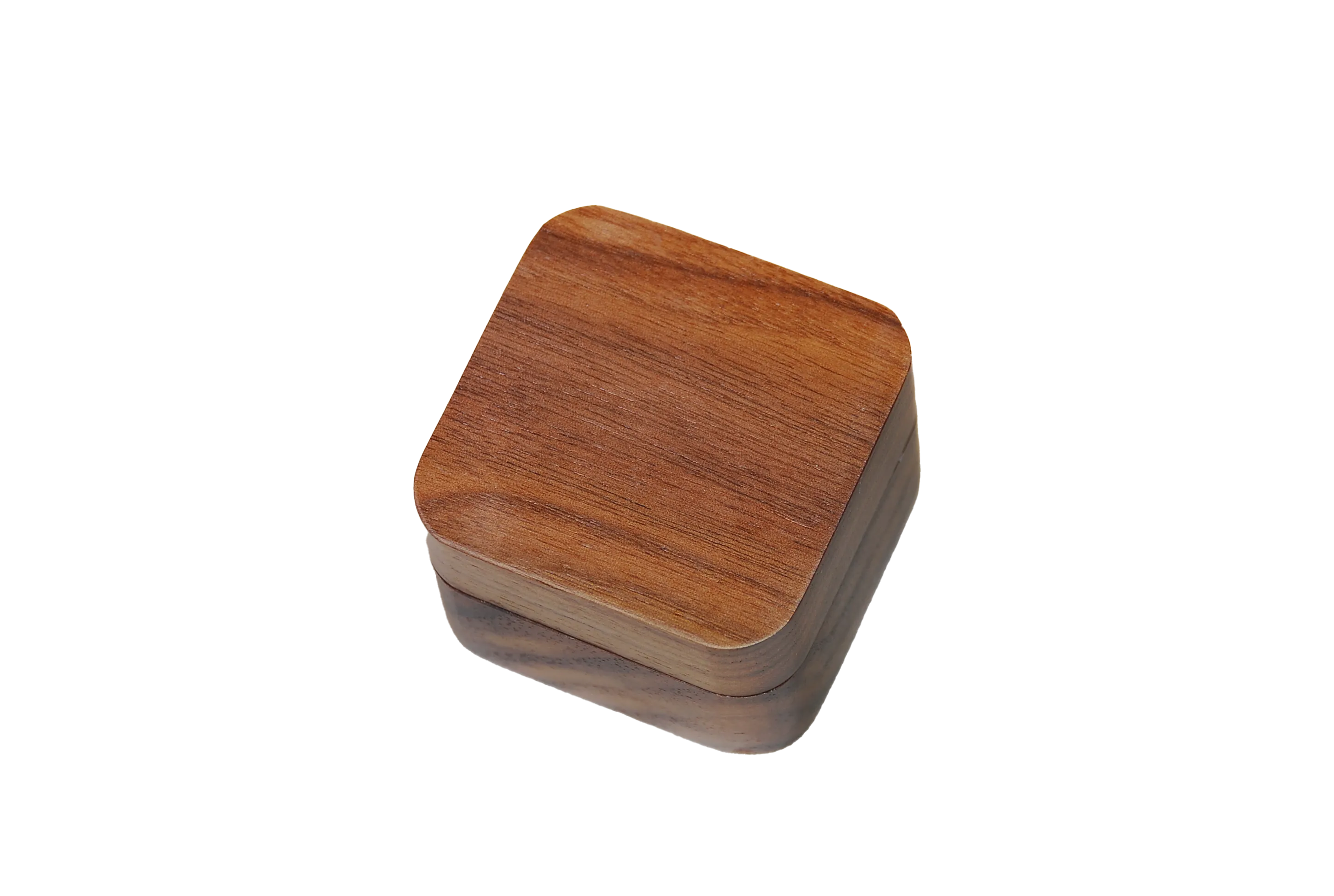 實木方型北美胡桃雙戒盒