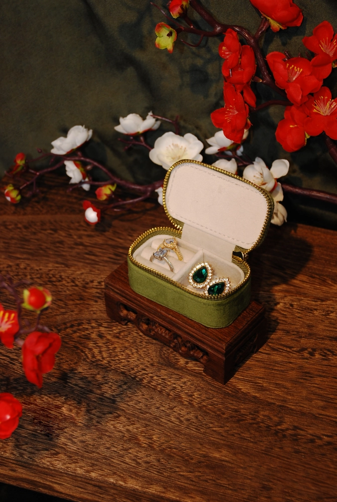 小長方拉鍊包 抹茶色