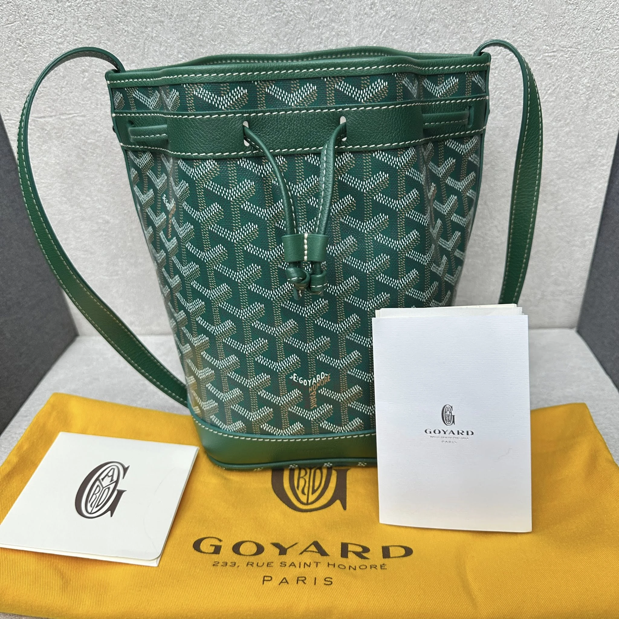 Goyard 經典老花綠色水桶包