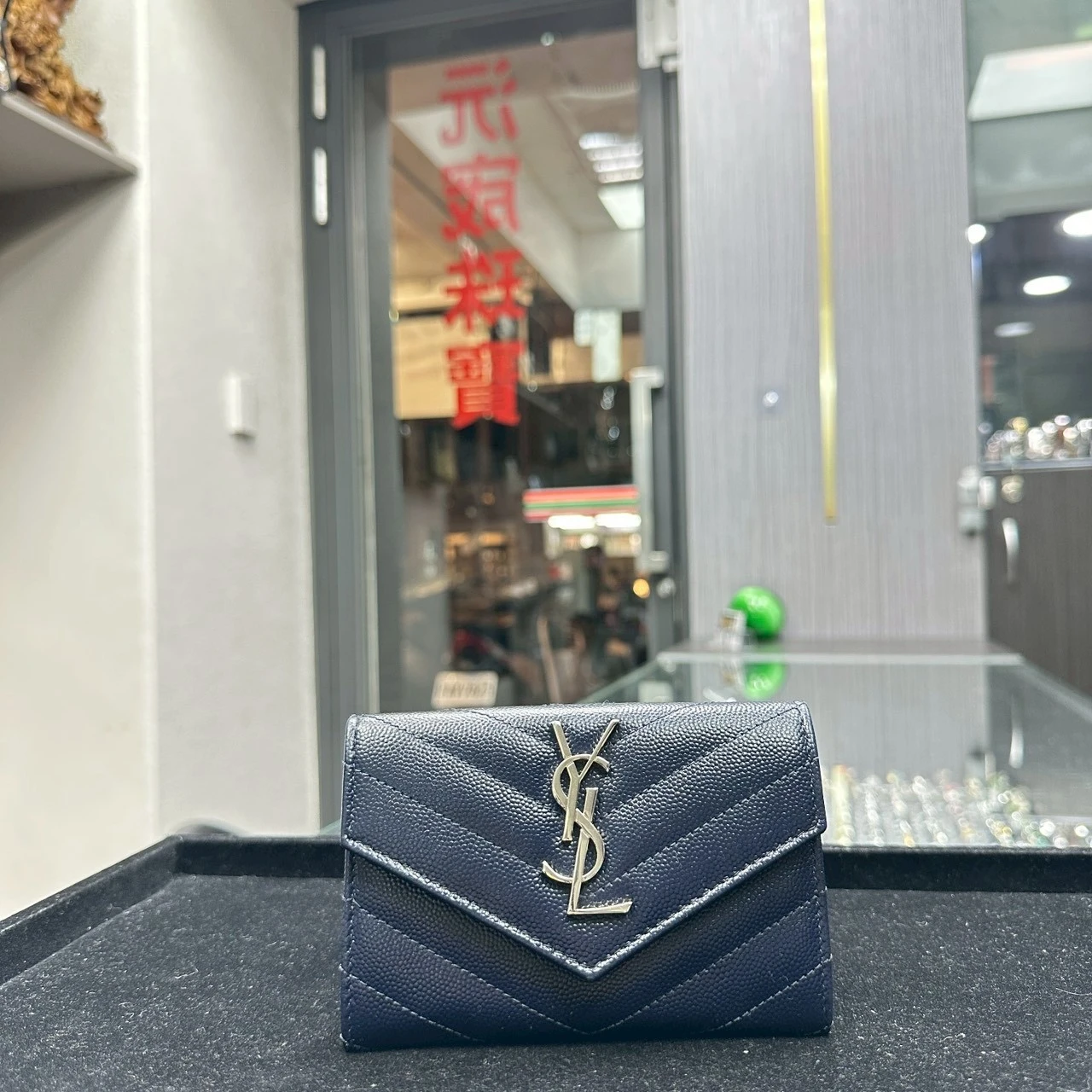 YSL 三折短夾荔枝皮