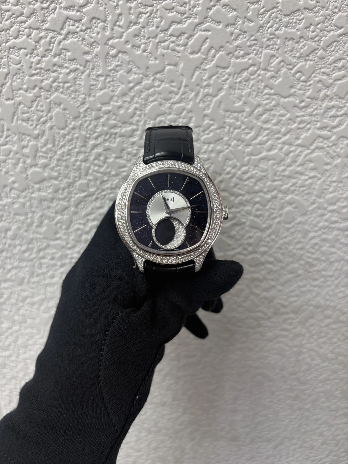 PIAGET 伯爵 Limelight Stella 系列 18K白金砂金石鑲鑽月相腕錶